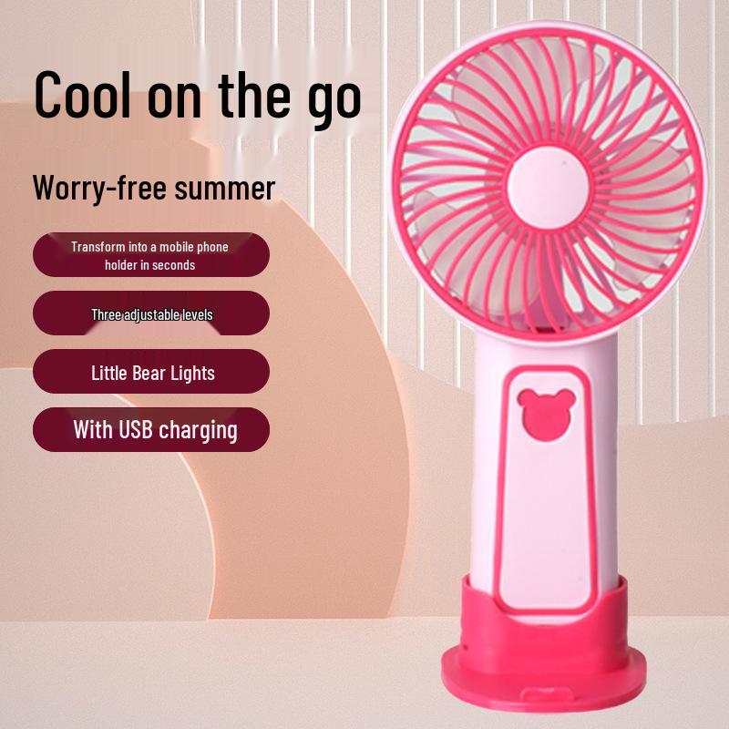 Portable Mini Cartoon Flower USB Desk Fan - Student Gift