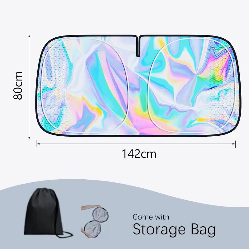Foldable Windshield Sun Shade Extra-Large Full Coverage Car Interior Sun Visor Summer Uv-Reflective Cooling Sun Protection Cover