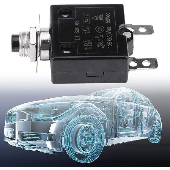 Circuit Breaker, Manual Reset Thermal Switch Circuit Breaker Over Current Overload Protector (18A)