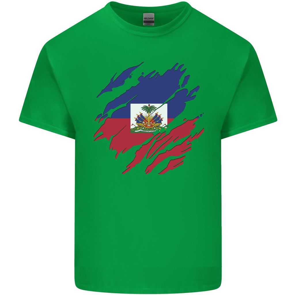 Torn Haiti Flag Haitian Day Football Unisexs Light Cotton TShirt