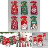 Christmas Gift Packaging Bags With Drawstring Ribbon Santa Print For Events