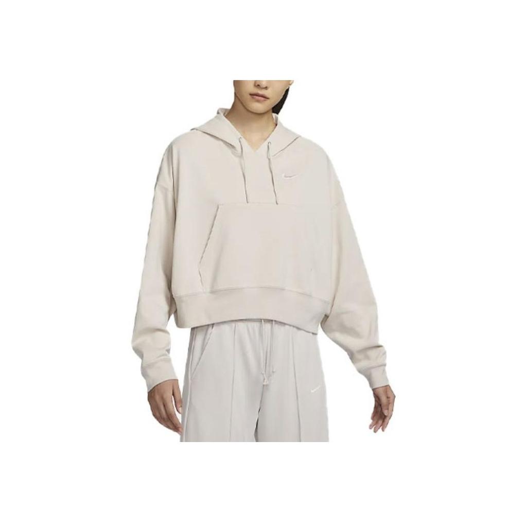 Nike Sportswear Solid Color Loose Knit Hoodie Women Hoodies Light-Red Wood-Brown DM6418-104