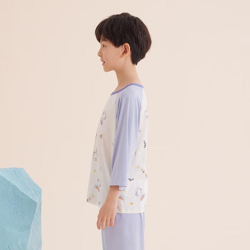 Hongdou Boys' Summer Seven-Sleeve Pajama Set