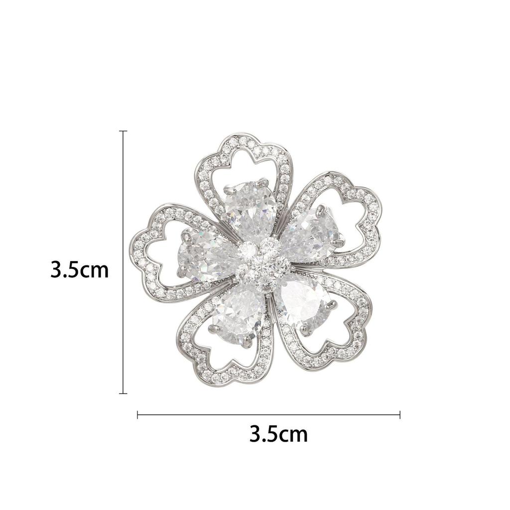 Snowflake & Butterfly Zircon Brooch with Freshwater Pearl for Women's Korean Style Suit Coat