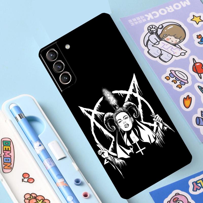 Satan Satanic Nun Cover For Samsung Galaxy S23 S21 FE S20 FE S22 Plus Note 20 Ultra Note 10 S8 S9 S10 Plus Case