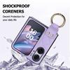 Emboss Diamond Ring Holder Leather Phone Case for OPPO Find N2 Flip 5G N2Flip CPH2437 N 2 Kickstand Ultra Thin Shockproof Cover