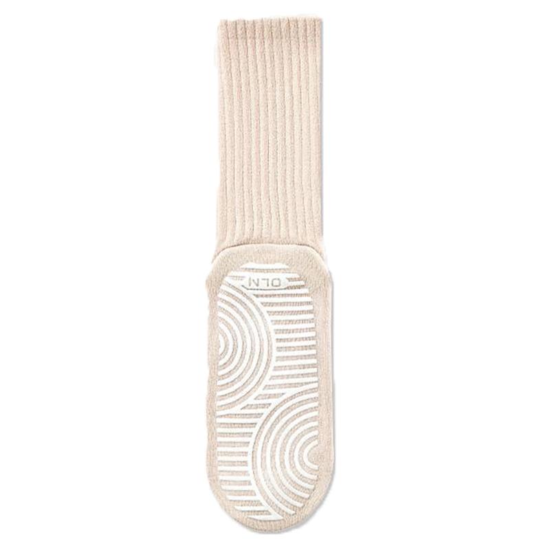 Cotton Mid-Calf Solid Color Silicone Non-Slip Sports Stockings Fitness Pilates Yoga Socks Women Dance Socks Floor Socks