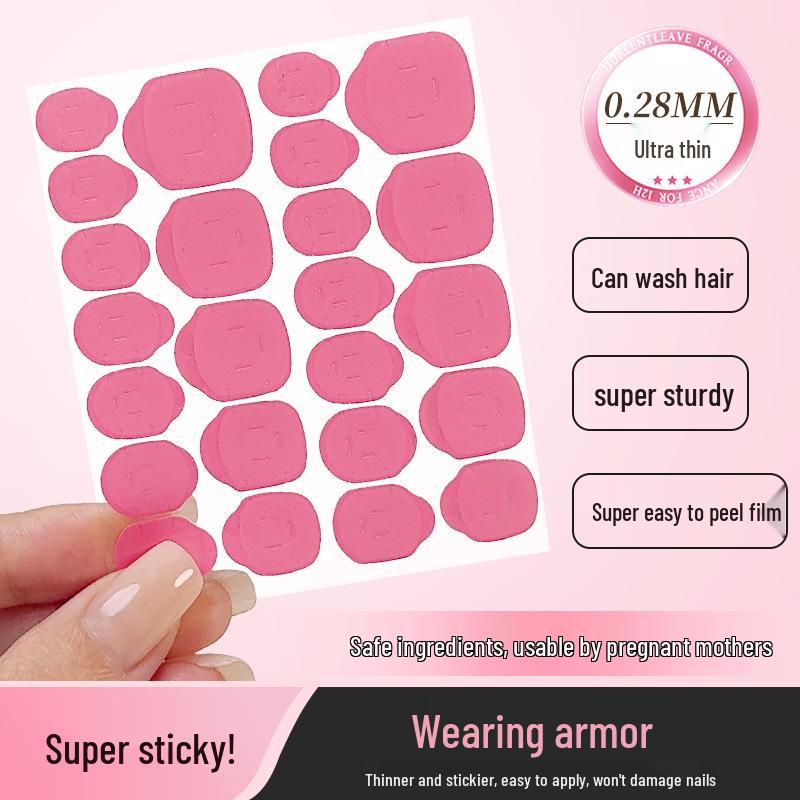 

Ultra-Thin Waterproof Nail Art Adhesive Gel Patches: Strong, High Viscosity, Double-Sided, Available in Various Sizes M/L Gel Sheet (24 pieces)