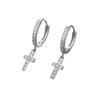 Diamond-Studded Unisex Cross Hip-Hop Ear Cuffs - European & American Style Zircon Hoops