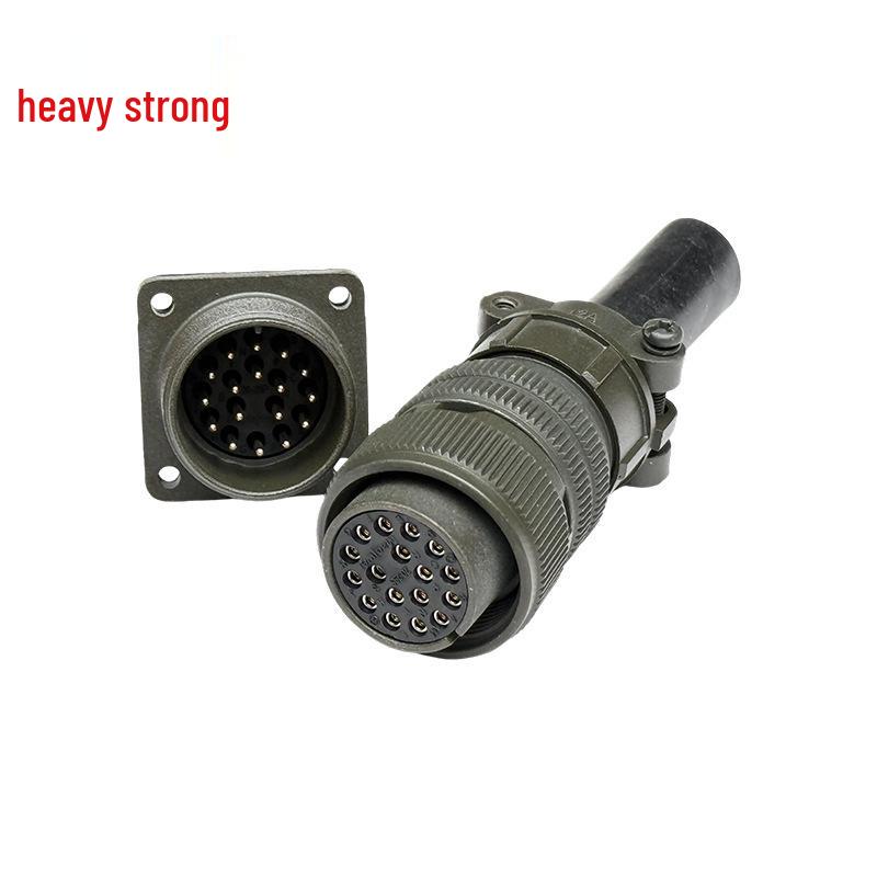 Heavy Duty 17-Pin Male-Female Connector Plug & Socket (US Standard, MS3106A20-29S/MS3102A20-29P)