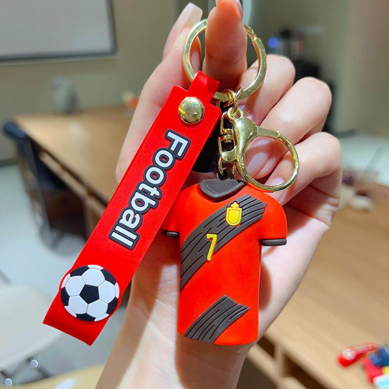 World Cup Soccer Jersey Keychain, Outdoor Sports Series Car Keychain, Doll Bag Charm Creative Small Gift