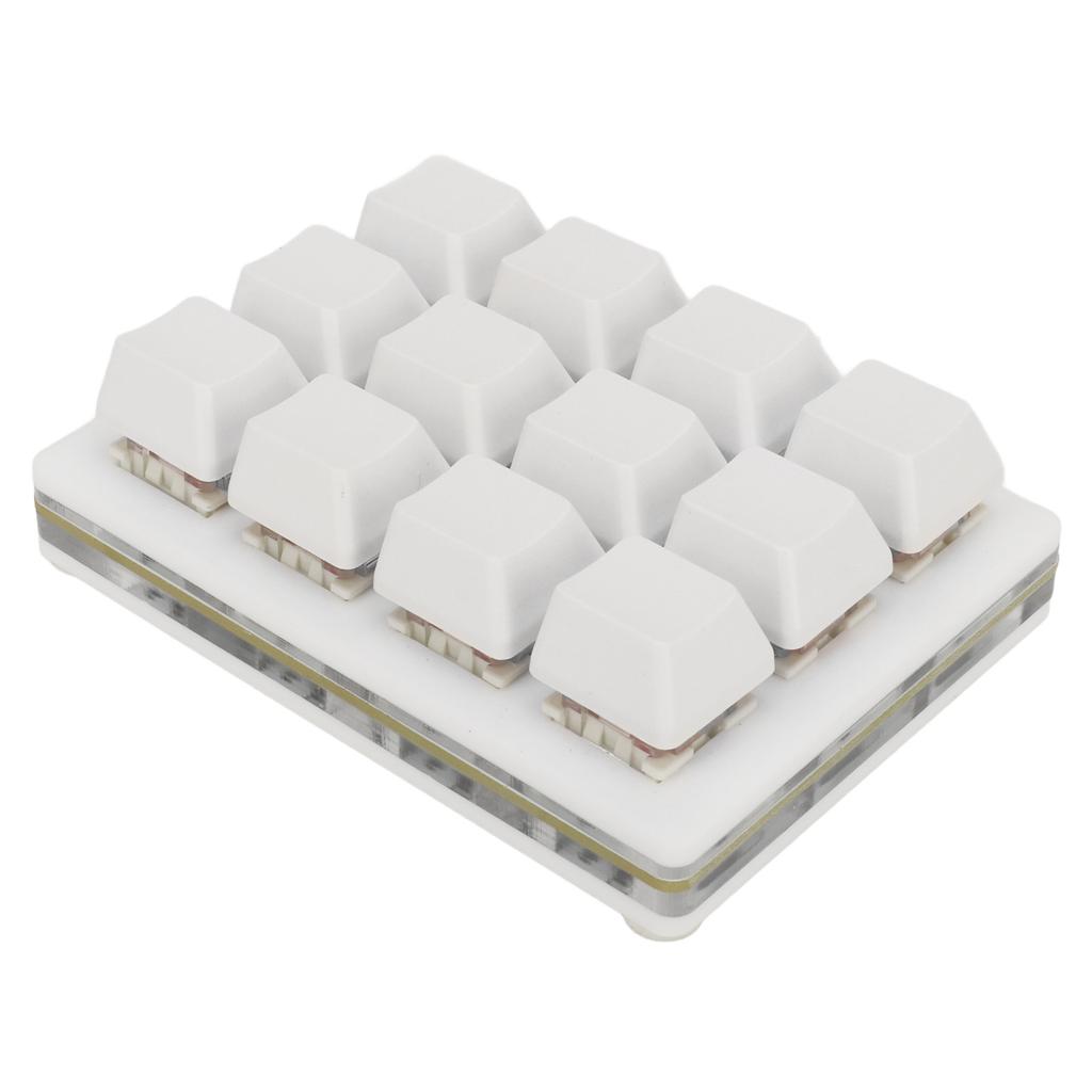 12 Key Mechanical Gaming Keyboard  Handed USB  Macro LED Keypad Hot Swappable Red Switch ABS 