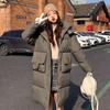 Haine din bumbac puf anti-iarnă pentru femei, noi, de lungime medie și lungă, la modă, largi, îngroșate, jachetă călduroasă