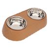 Double Pet Bowls Prevent Slip Stainless Steel Pet Food Water Bowls with Bowknot Decor Holder for Dog Cat