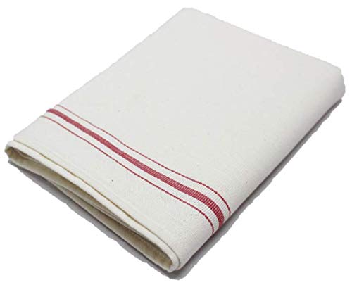 Japanese-made pot towels, red stripe, 43 x 95 cm, 10 pieces, professional/commercial use.