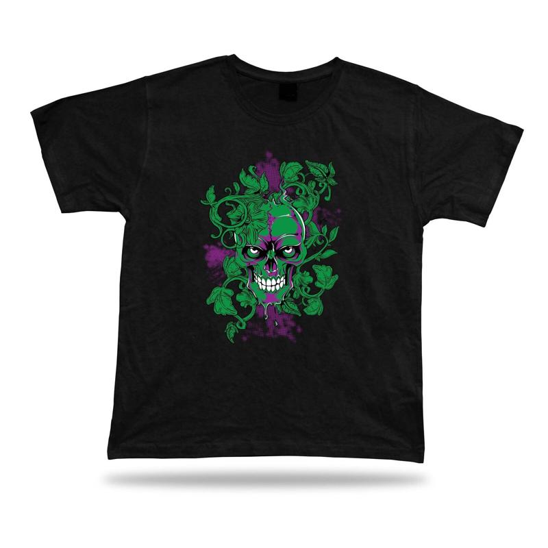 Tshirt Tee Shirt Birthday Gift Idea Poison Skull Bleeding Green Plants Noxious