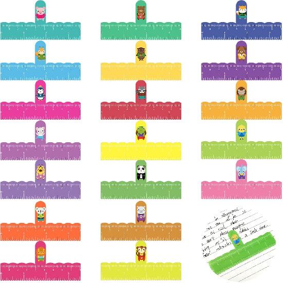 Honoson 100 Pcs Finger Spacers for Kids Writing, Handwriting Tool, Colorful Animal Dyslexia Spacers for Kids Handwriting, Kindergarten Back to School