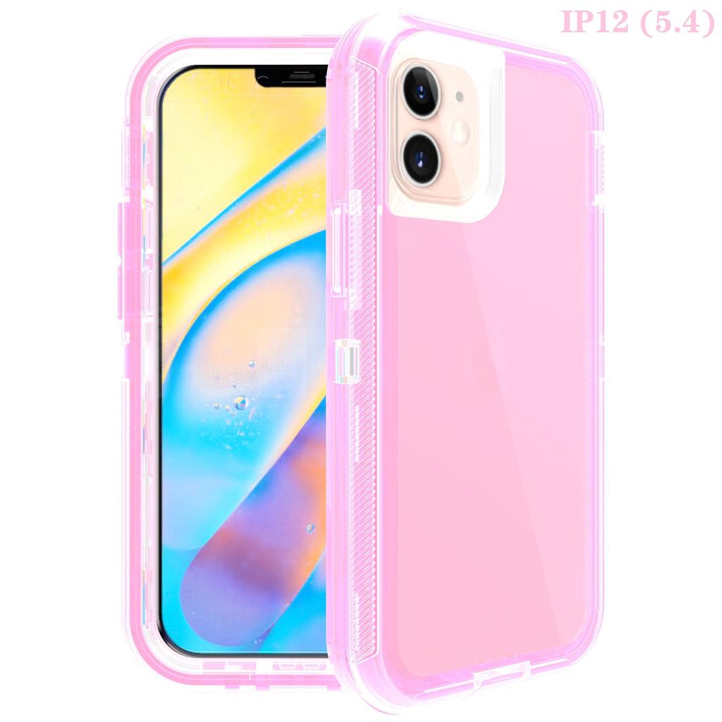 iPhone 14/5/7 Pro Max Transparent Robot S24 Ultra 3-in-1 Drop-Proof Case