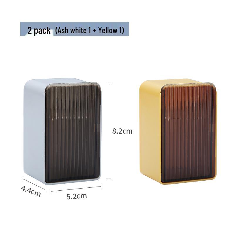 Wall-Mounted Flip-Top Toothpick Holder - Creative Plastic Design for Home and Restaurant