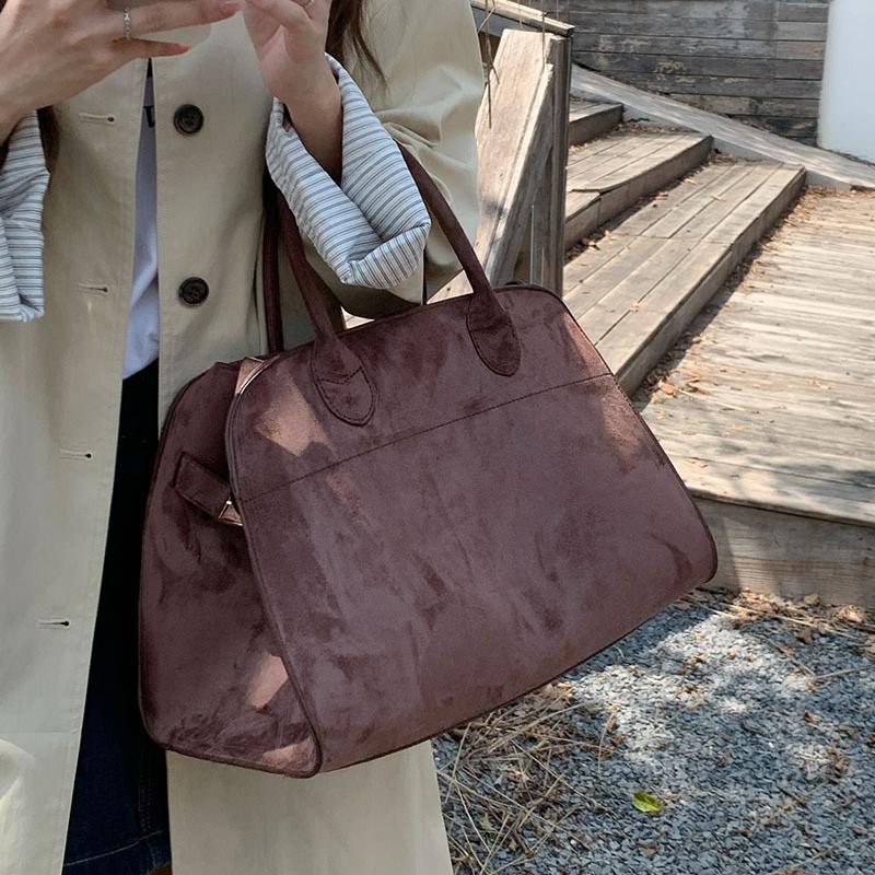 Geantă Tote din Piele Suede de Înaltă Calitate Designer de Lux Boston Geantă de Mână Mare Iarnă Vintage Genți de Umăr pentru Femei