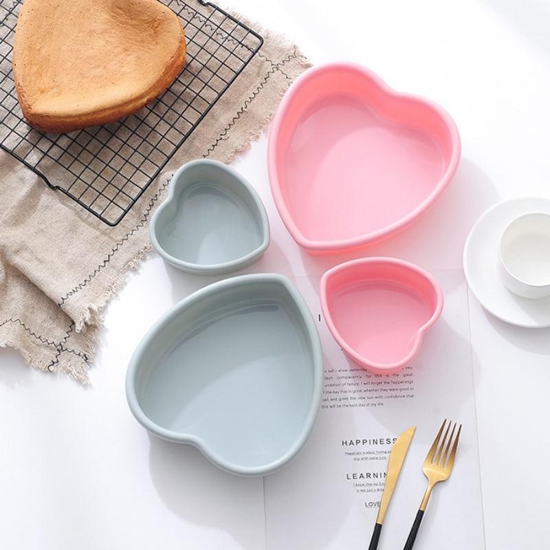 4-velikost srdce silikonová forma na dort DIY Love vrstvený pekáč Čokoládové cukroví želé Forma na led Roztomilá dárková sada na výrobu mýdlových svíček