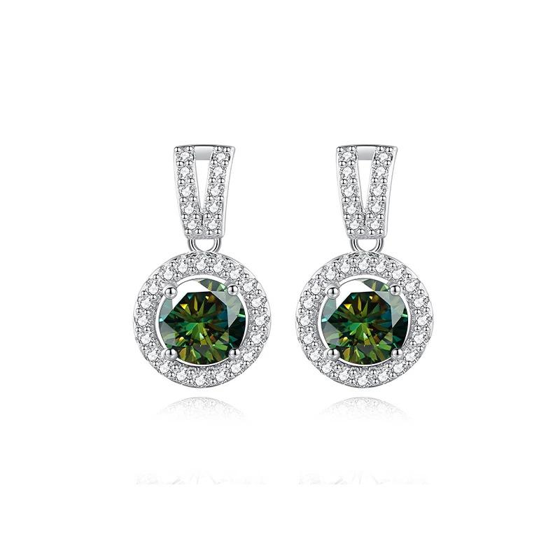5mm S925 Sterling Silver Round Halo Moissanite Stud Earrings D VVS1 Fine Jewelry For Women