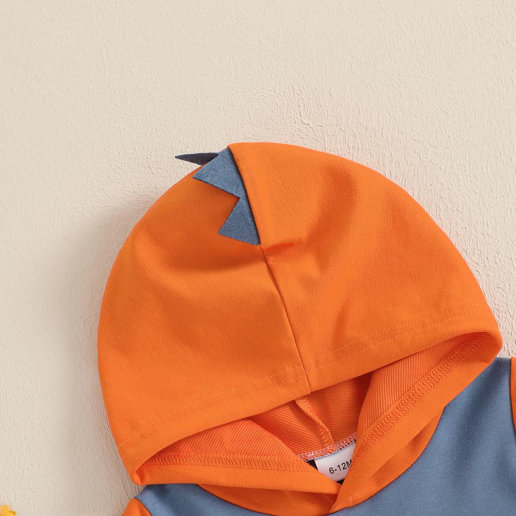 Vêtements d'été pour petit garçon T-shirt à capuche à manches courtes Dinosaure Short à poches à taille élastique Tenue