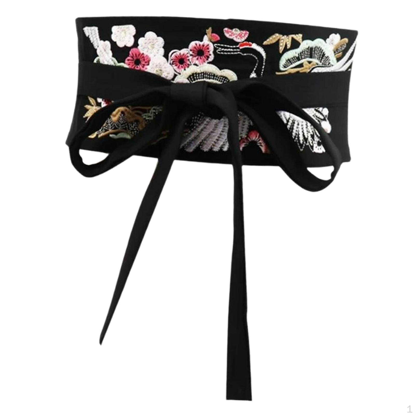 

Кимоно Халат Пояс Оби для Костюма чёрный