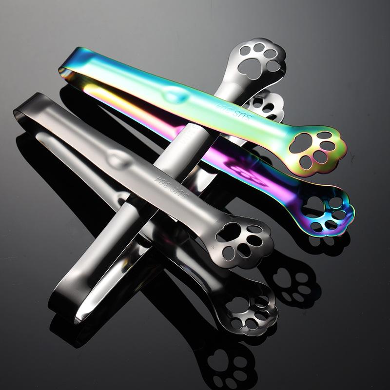 HANYANG Lebensmittelklammer in Katzenpfotenform aus 304 Edelstahl, titanplattiert, bunt, kreativ, Brotklammer, Handtuchklammer, Eisklammer