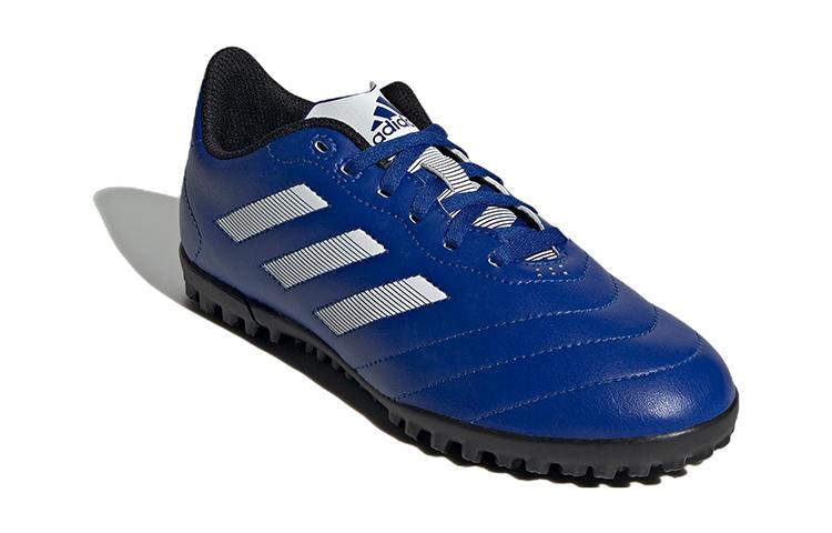 Adidas VIII TF J Synthetic Leather Slip Resistant Abrasion Resistant Low top Kids' Soccer Shoes Blue GW6161