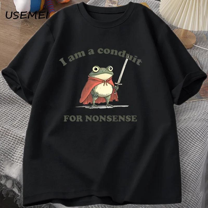 Fashion Women s T-Shirt I Am A Conduit for Nonsense T-shirt Men Women Fu S чёрный