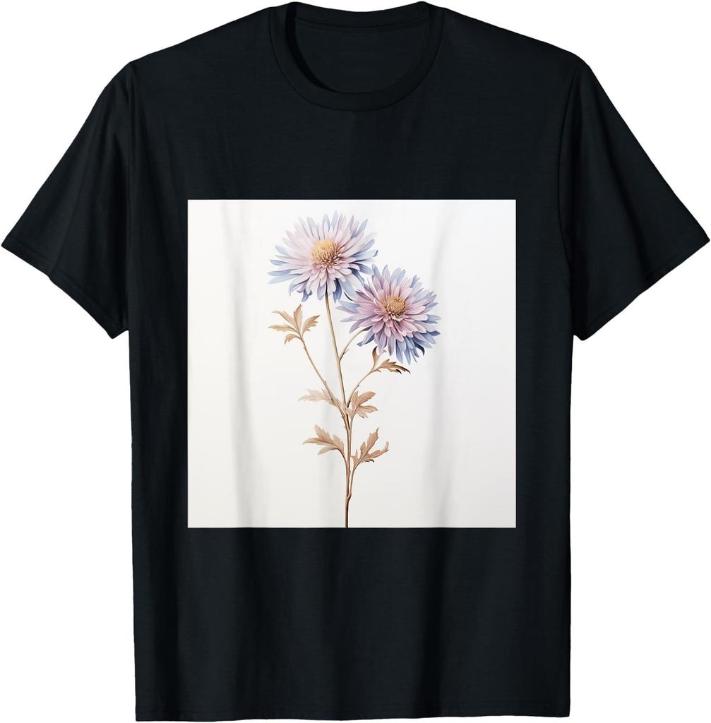 Aster Flower Women Floral Botanist Birth Lover Month T-Shirt