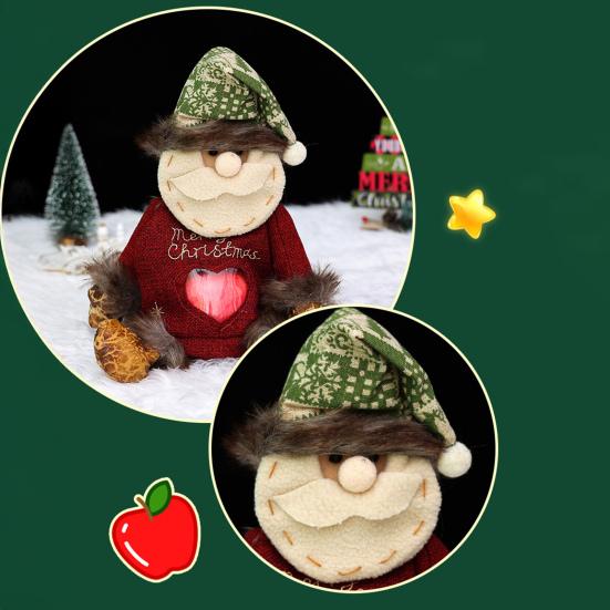 Julklappspåse Dragkedjedesign Stort Utrymme Återanvändbar Tyg Godispåse Snögubbe Jultomte Älgmönster Högtidlig Favörpåse