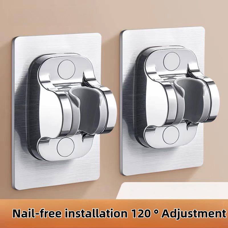 Wall Mount Strong Adhesive Shower Head Holder ABS Waterproof Adjustable Bathroom Shower Bracket Easy Installation Base