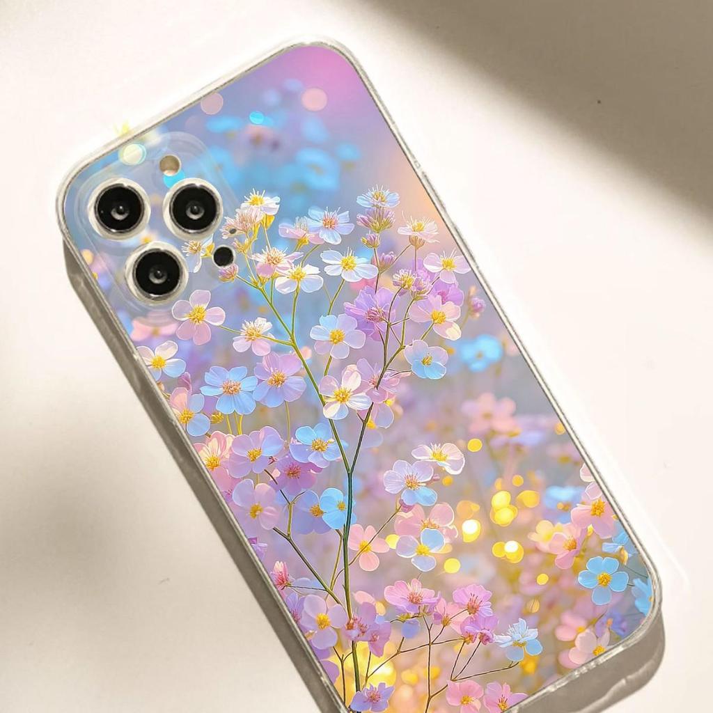 Floral Candy Color Clear Case for iPhone 14-17 Pro Max