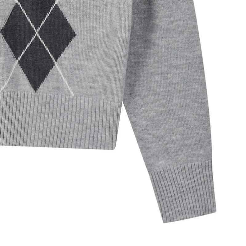 Lap Wool Argyle Knit Cardigan As1kg222