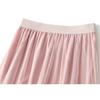 Qooth Elegant Women A Line Tulle Ruffle Skirt Wide Hem Mid Length Elastic Waist Casual Skirt QT2698