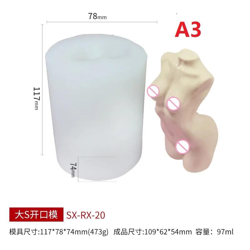 Creative Candle Mold Human Body Silicone Mold Female Body Male Female Human Shape Aromatherapy Plaster DIY Mold