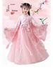 Hanfu Girls' Cherry Blossom Ruqun Dress - Long Sleeve Ancient Chinese Style for Spring & Autumn