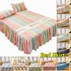 A Frosted Bed Sheet Printed Bed Skirt Solid Color Washed Cotton Bed Sheet Lotus Leaf Edge Bed Skirt Single Piece Simple Anti Slip Bed Cover Bedding