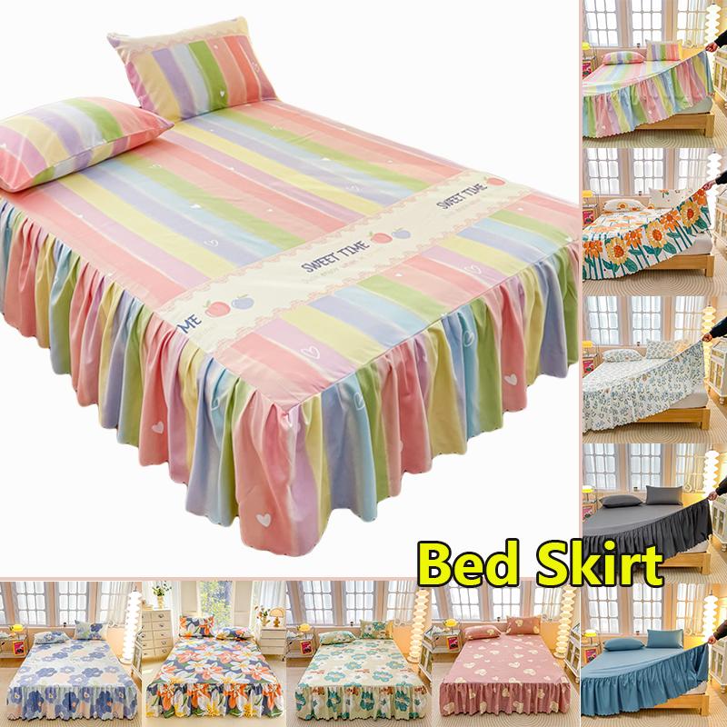 

Матовая простыня с принтом, прикроватная юбка однотонная, из стиранного хлопка, простыня с краем в виде листа лотоса, прикроватная юбка из одной части, простой противоскользящий наматрасник, постельное белье 120x200cm(1pc bed skirt)