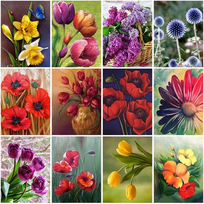 5D DIY Diamond Painting Flowers Rose Cross Stitch Kit Full Round Drill Embroidery Mosaic Wall Art Rhinestones Home Decor Gift