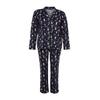Navy Blue Patterned Knitted Pajama Set Tbbaw24ai00002
