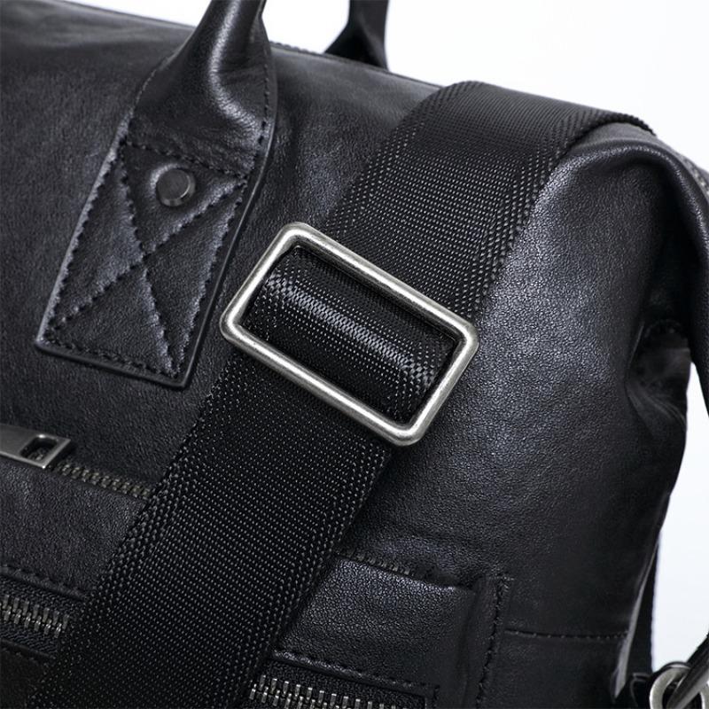 Maletín de piel de vacuno de primera capa para hombre, bolso de negocios de piel curtida vegetal, bolso de hombre de gran capacidad, bolso de hombro de piel de vacuno auténtica.