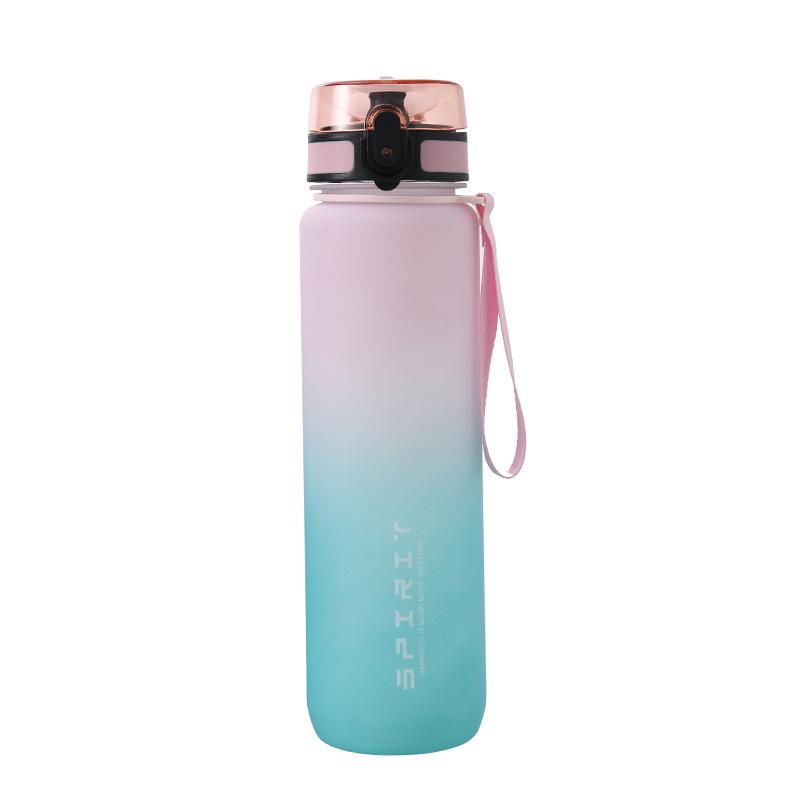 Gradient Frosted Water Bottle with Free Shipping - Large Capacity, Portable Sports Cup for Men and Women