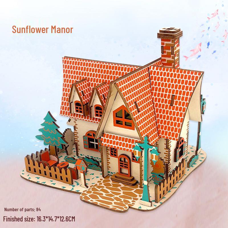 Kit de model puzzle 3D din lemn pentru copii și adulți - jucărie educativă pentru creier și cadou