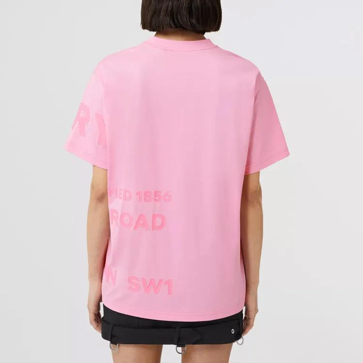 Burberry T Shirt Women's Geranium Pink (Unisex) T-Shirts 80546511