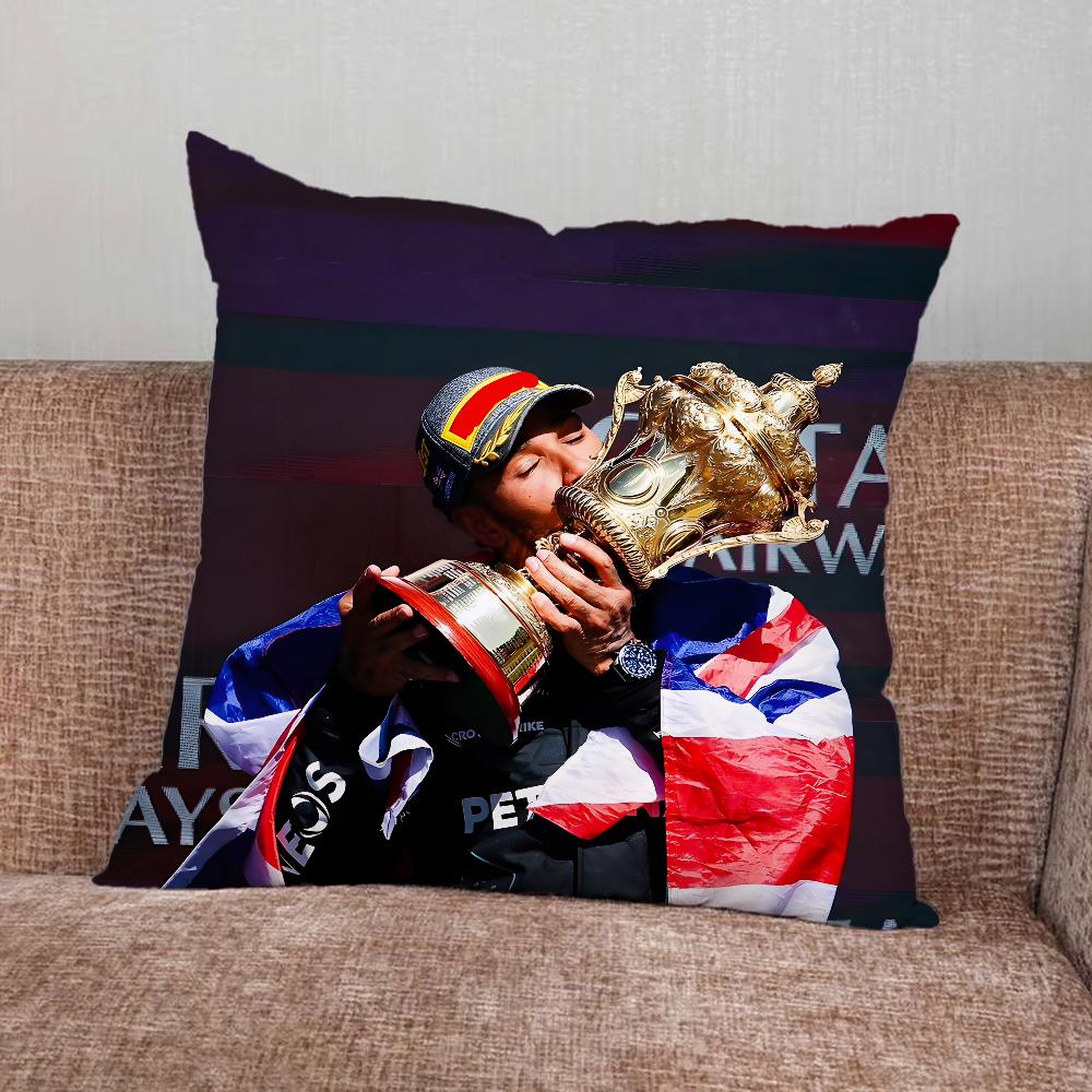 Racing 44 L-Lewis H-Hamilton Pillow Case For Home Bedroom Car Office Decoration Living Room Sofa Cushion Cover Suitable