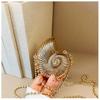 Womens Conch Shape Purse Elegant Acrylic Evening Bag with Chain Strap Crossbody Shoulder Small Handbag for Wedding Party
