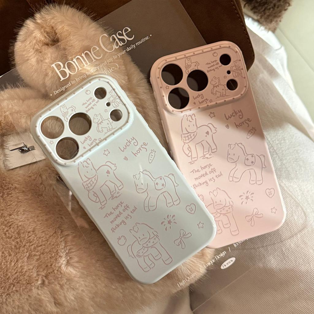 Line Pony is suitable for Apple 17 phone case, iPhone 16 Pro Max, simple New Year 13 soft case 1511